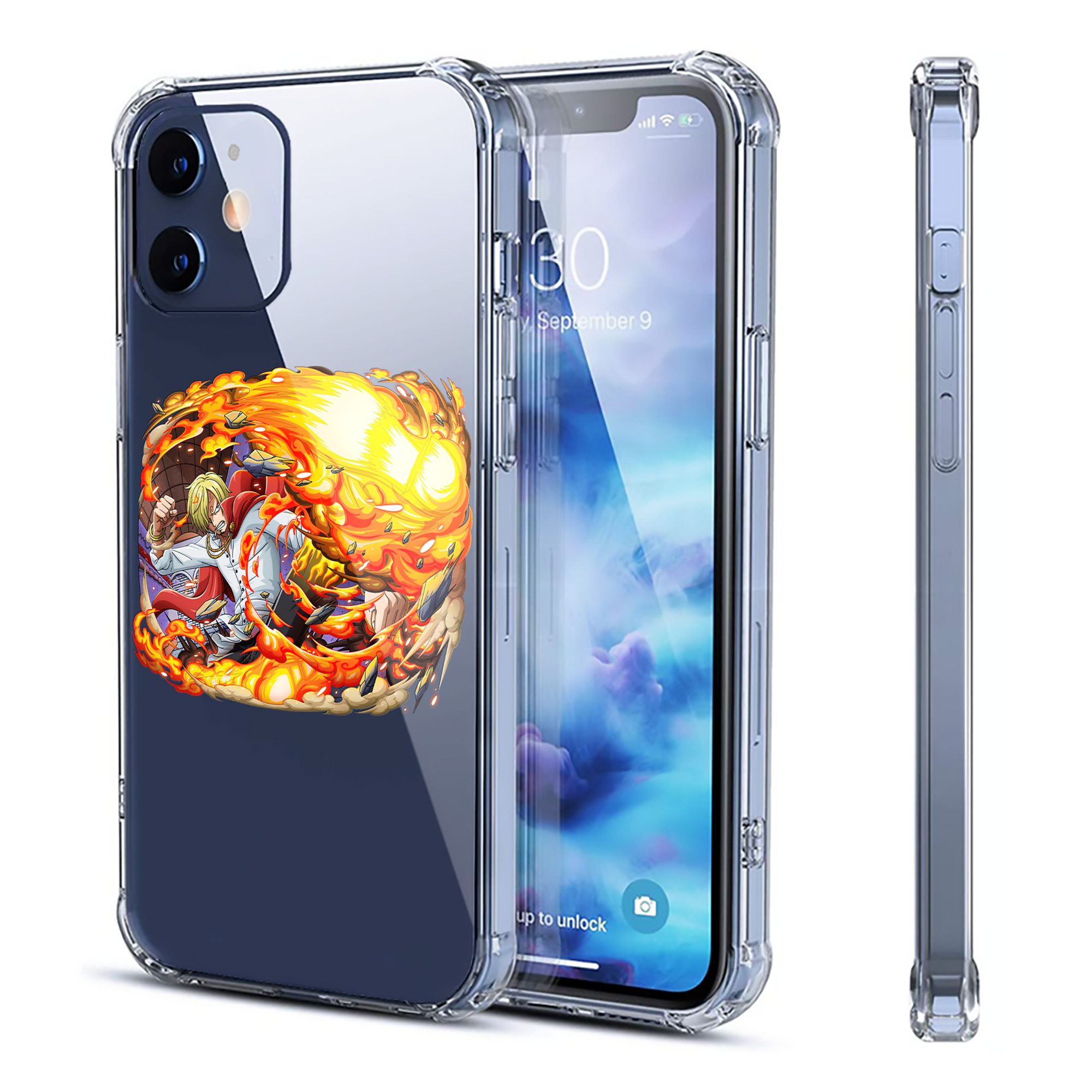 （画像用） ワンピース サンジ ONE PIECE Sanji 【iPhone 12シリーズ対応】透明スマホケース（クリアソフトケース）